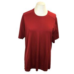 Lululemon Mens Large Red Crew Neck Short Sleeve Athletic T-Shirt Lightweight